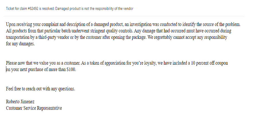 Part 3 (5 Marks) Read the email and answer the