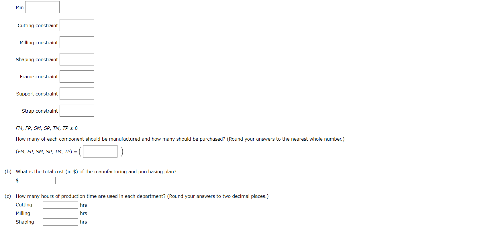 A linear programming computer package is needed.