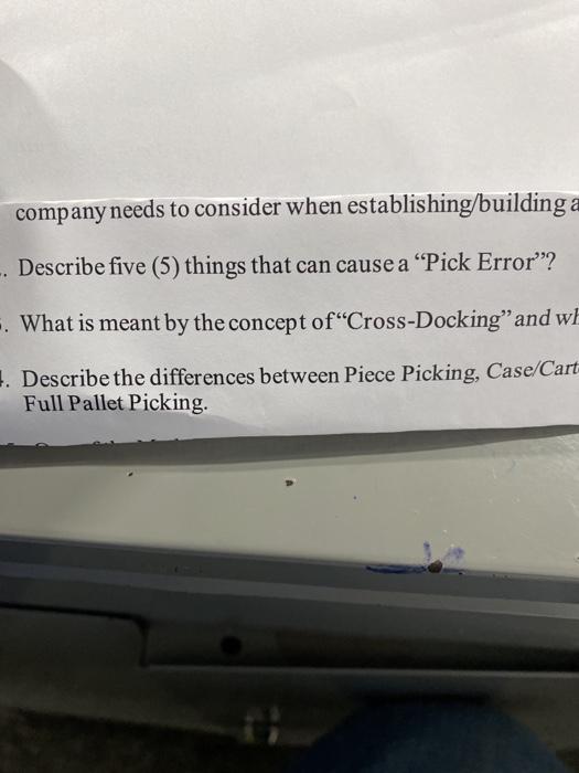 Discribe five things that can cause a pick error?