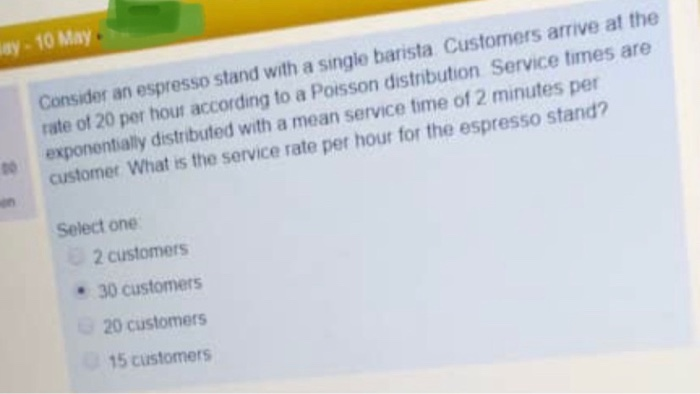 day - 10 May Consider an espresso stand with a