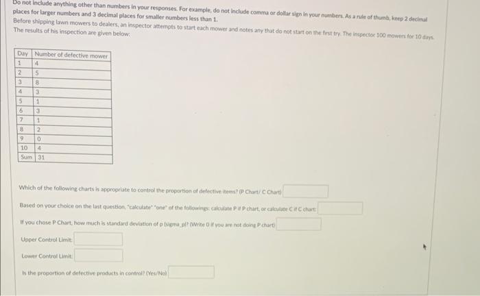 fill in blanks Do not include anything other than
