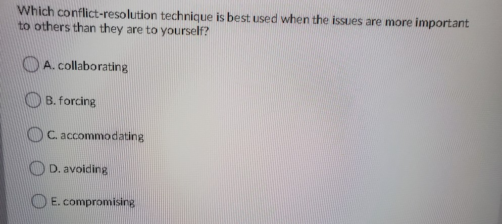 Which conflict-resolution technique is best used