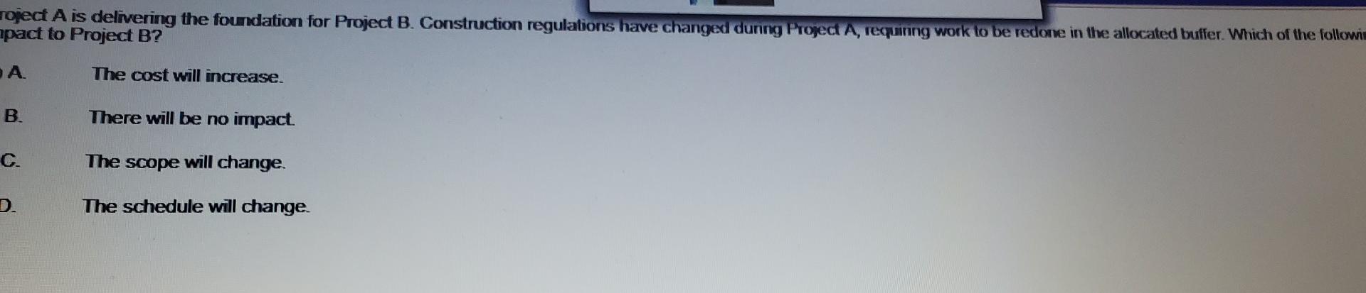 A project sponsor asks if a construction project