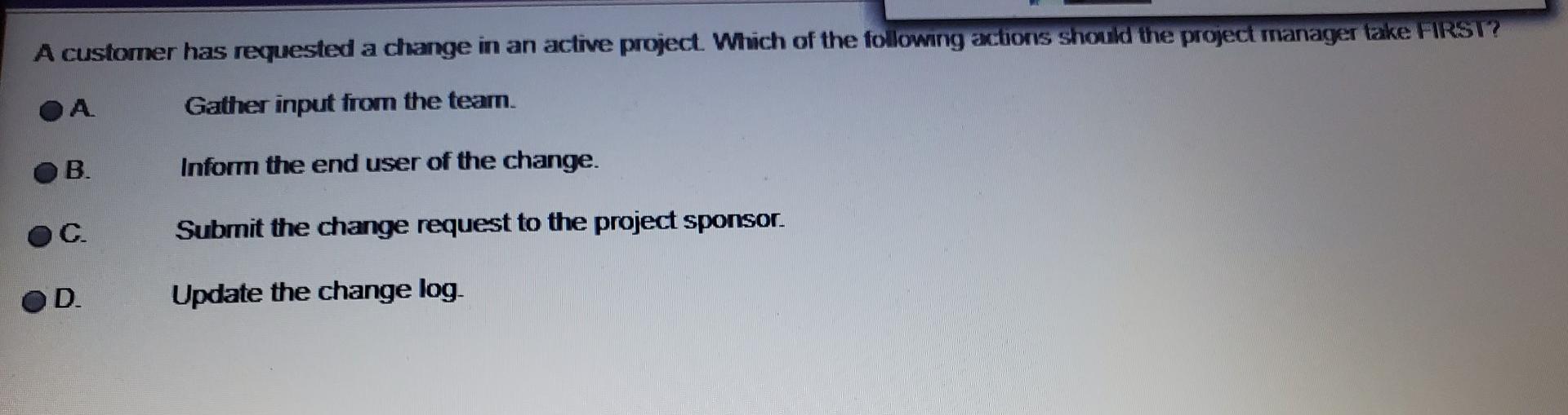 A project sponsor asks if a construction project