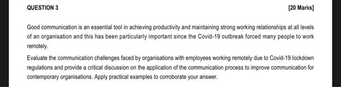 please answer worth 20marks (20 marks) QUESTION 3