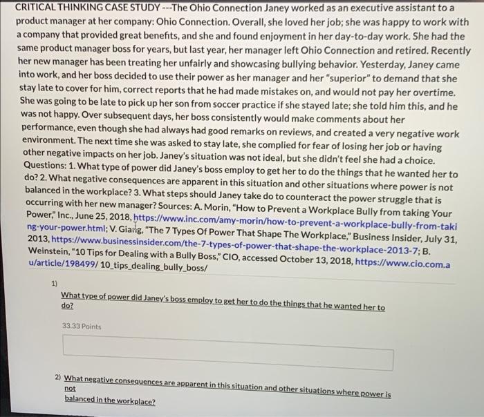 1,2,3 plz CRITICAL THINKING CASE STUDY ---The