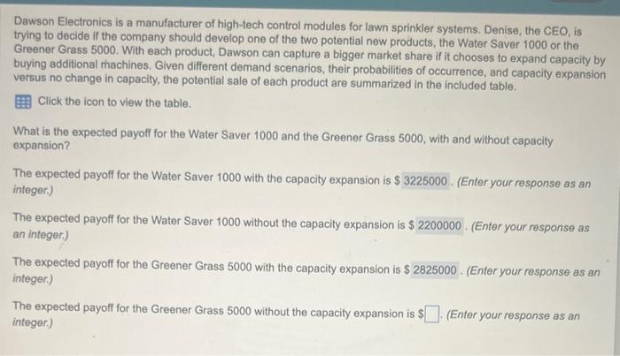 Dawson Electronics is a manufacturer of high-tech