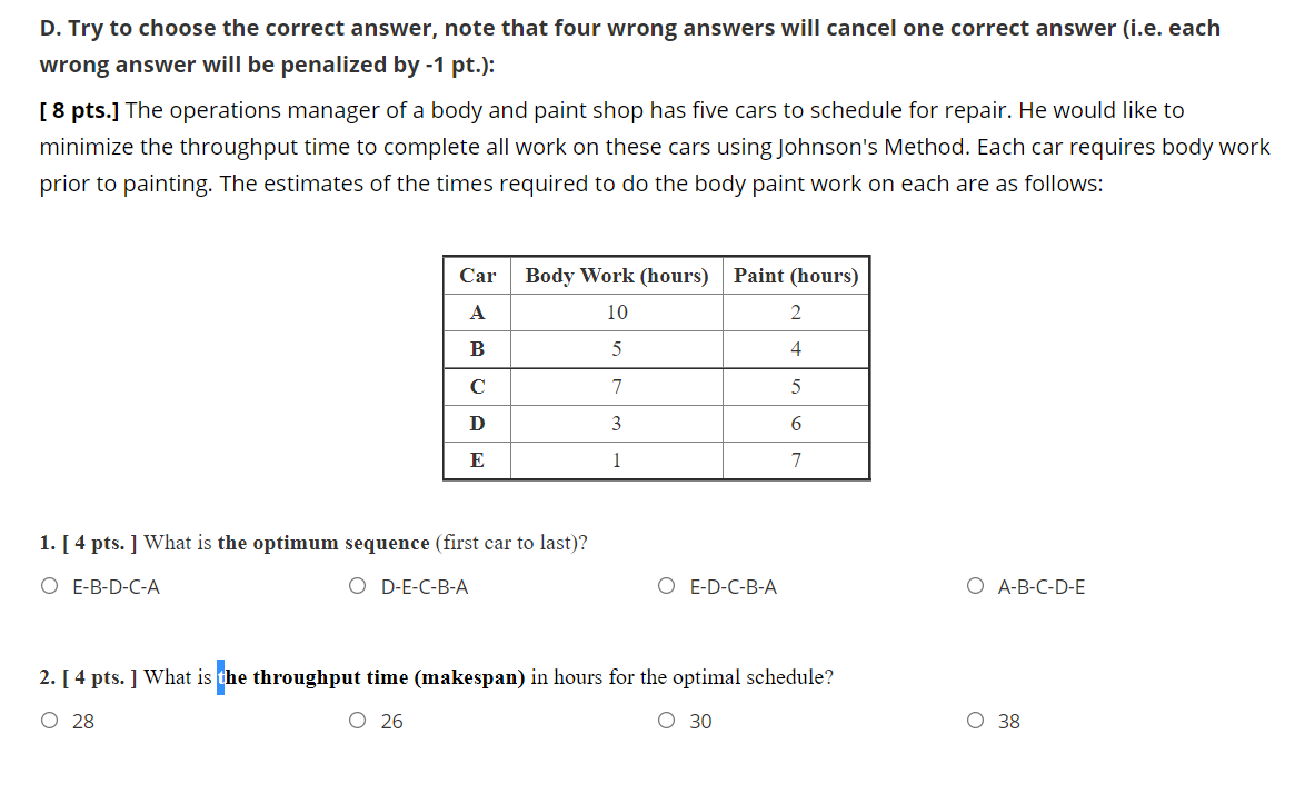D. Try to choose the correct answer, note that