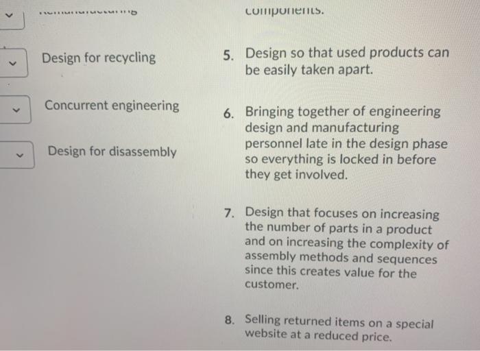 match with definition Components. < Design for