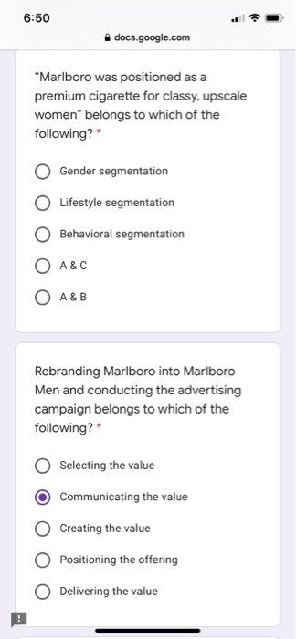 6:50 docs.google.com Marlboro & IQOS by Philip