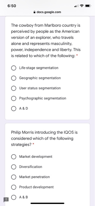 6:50 docs.google.com Marlboro & IQOS by Philip