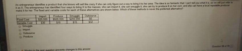 An entrepreneur identifies a product that she