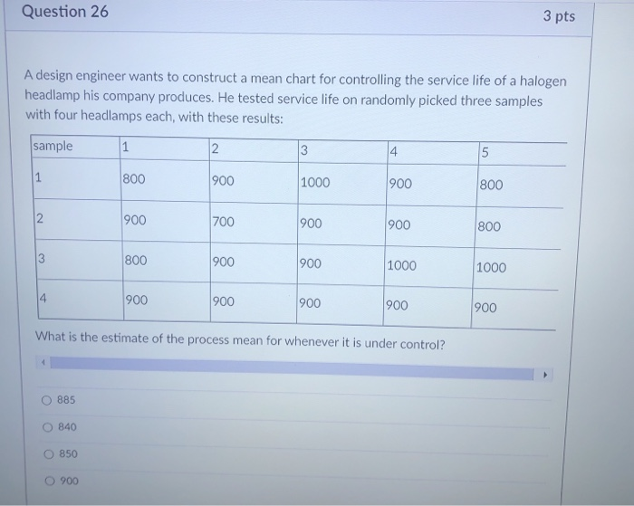 Question 26 3 pts A design engineer wants to