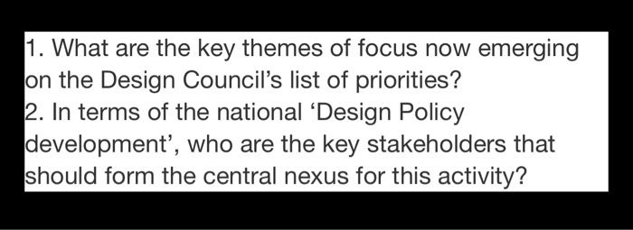1. What are the key themes of focus now emerging