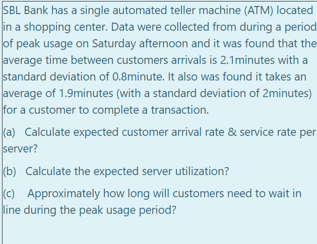 SBL Bank has a single automated teller machine