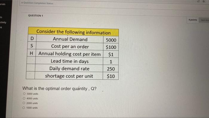 need answer Question Completion Status QUESTION 1