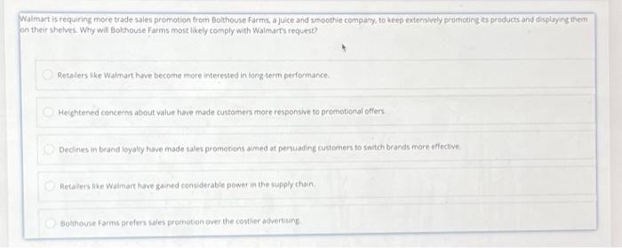 Walmart is requiring more trade sales promotion