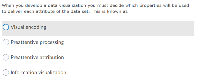 When you develop a data visualization you must