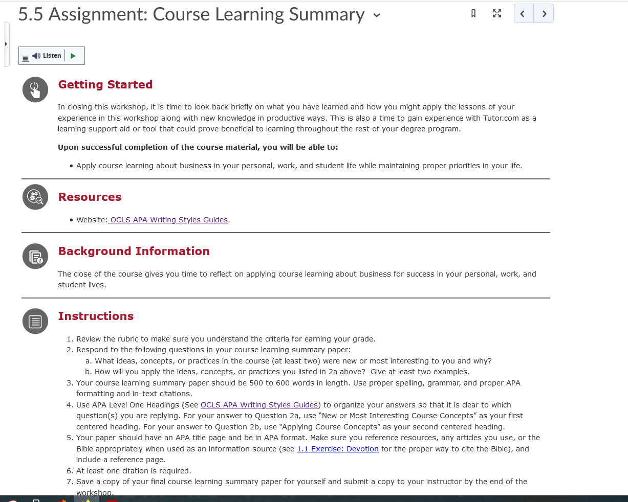 BUS-105: Introduction to American Business 1.