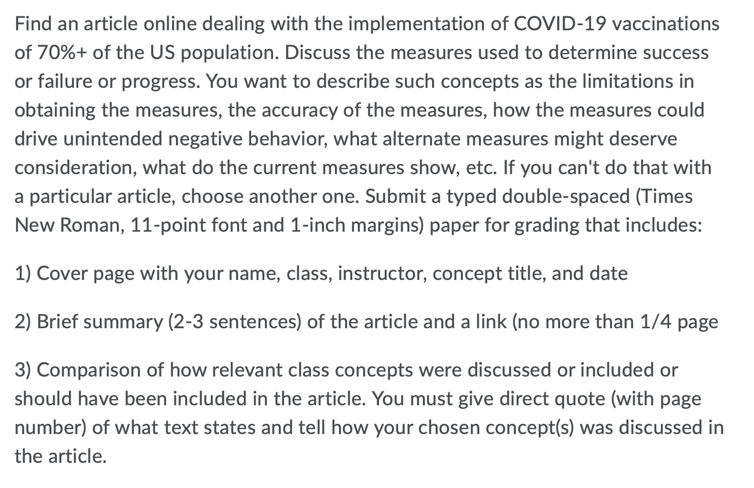 Find an article online dealing with the