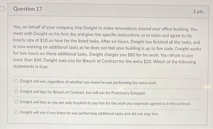 D Question 15 2 pts Multiple Answer Options: