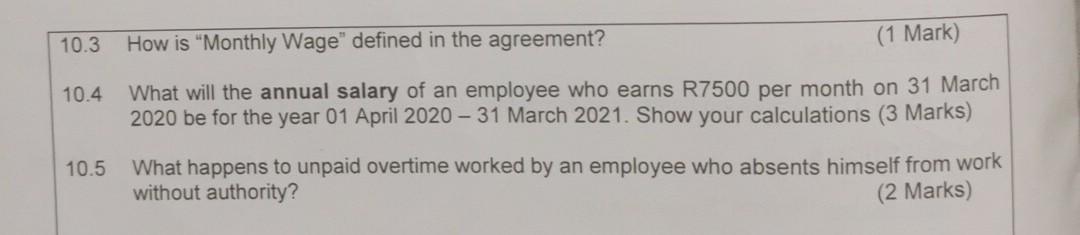 10.3 How is "Monthly Wage" defined in the