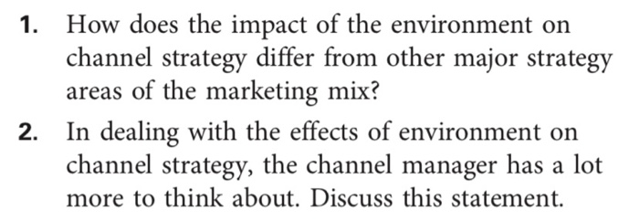 1. How does the impact of the environment on