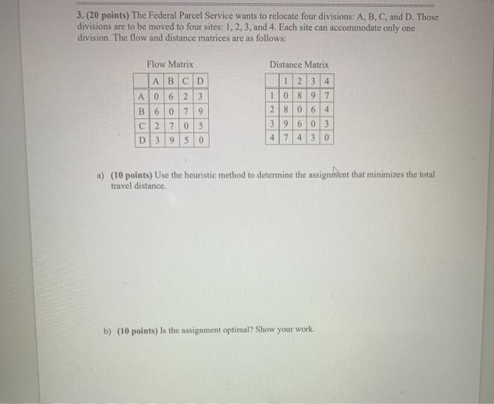 3. (20 points) The Federal Parcel Service wants