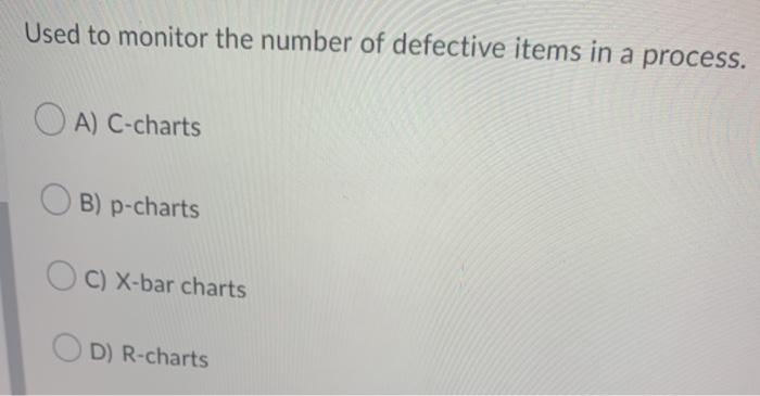Used to monitor the dispersion of a process. A)