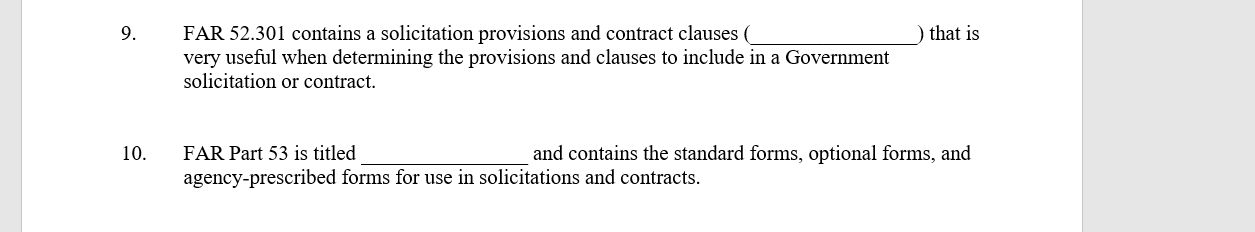 ) that is FAR 52.301 contains a solicitation