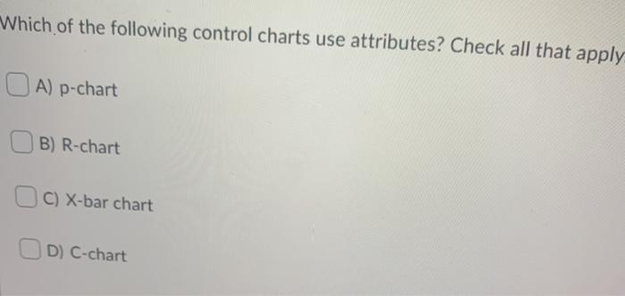 Used to monitor the dispersion of a process. A)