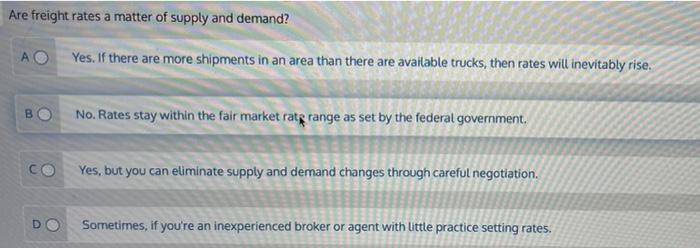 Are freight rates a matter of supply and demand?