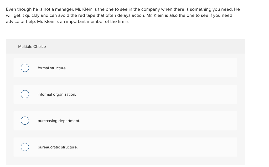 Even though he is not a manager, Mr. Klein is the