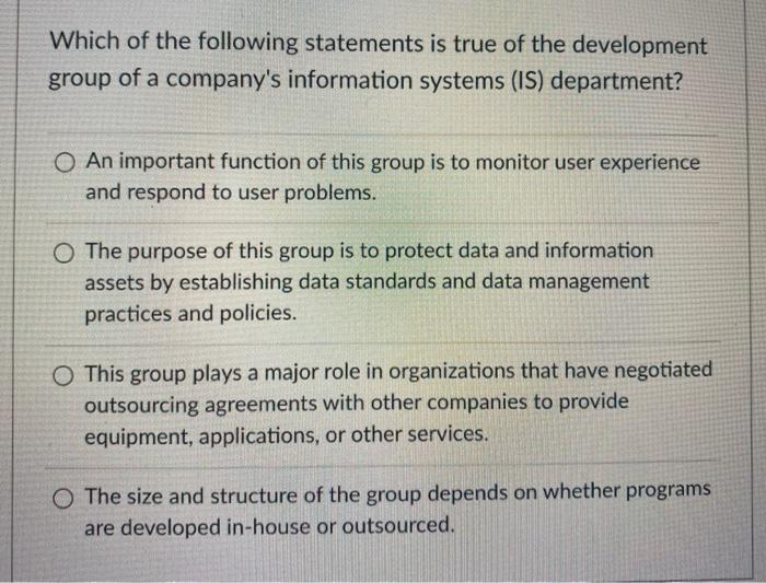 Which of the following statements is true of the