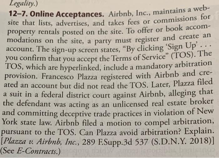 Legality.) 127. Online Acceptances. Airbnb, Inc.,