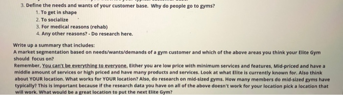 History A medium-sized regional gym, Elite Gyms,