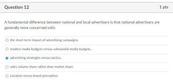 Question 12 1 pts A fundamental difference