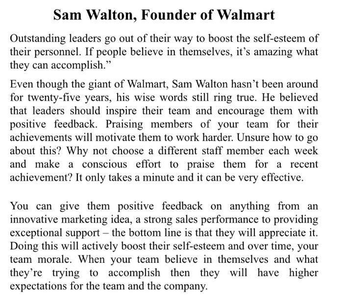 Sam Walton, Founder of Walmart Outstanding