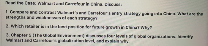 help asap please Read the Case: Walmart and