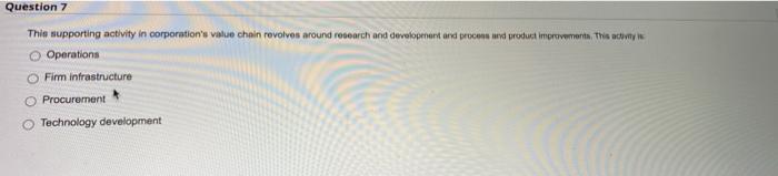 Question 7 This supporting activity in