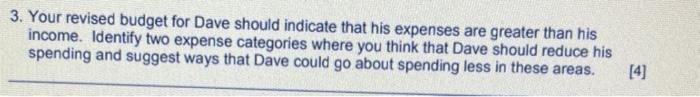 1. Read the case study. Create a monthly budget.