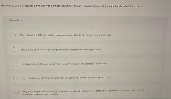 How would you characterize Etsy's ablity to