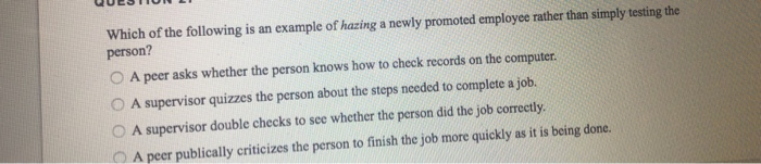 UUESTIUN LI Which of the following is an example