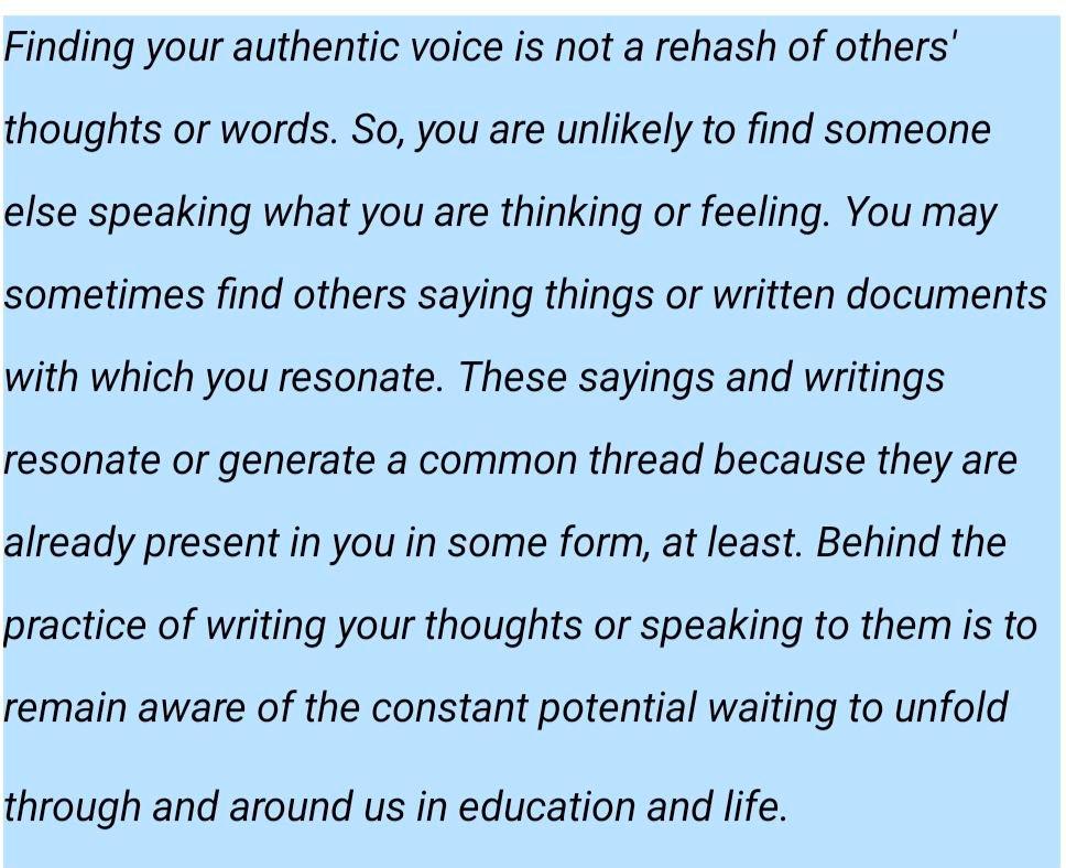 Finding your authentic voice is not a rehash of