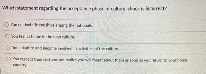 Which statement regarding the acceptance phase of