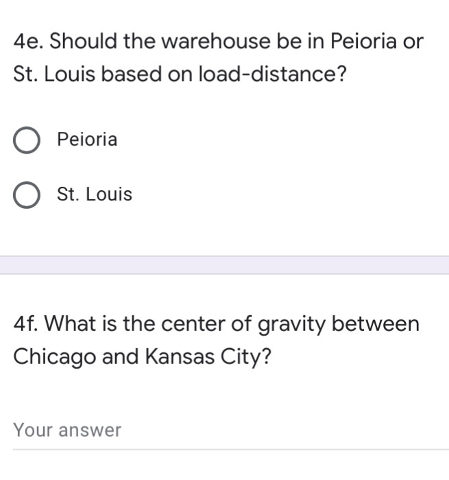 4a. What is the Chicago-Peoria load distance? 4.