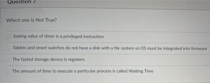 Question / Which one is Not True? Setting value