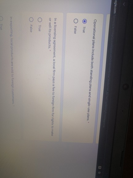 Operational plans include both standing plans and