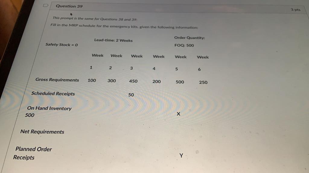 Question 39 This prompt is the same for Questions