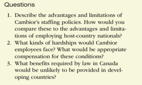 Questions 1. Describe the advantages and